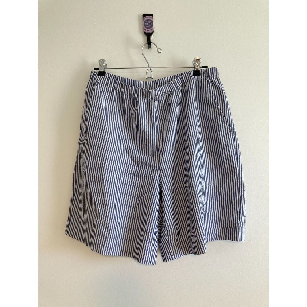 Blue & White Striped Boxer Trend Pull on Shorts Womens Size M